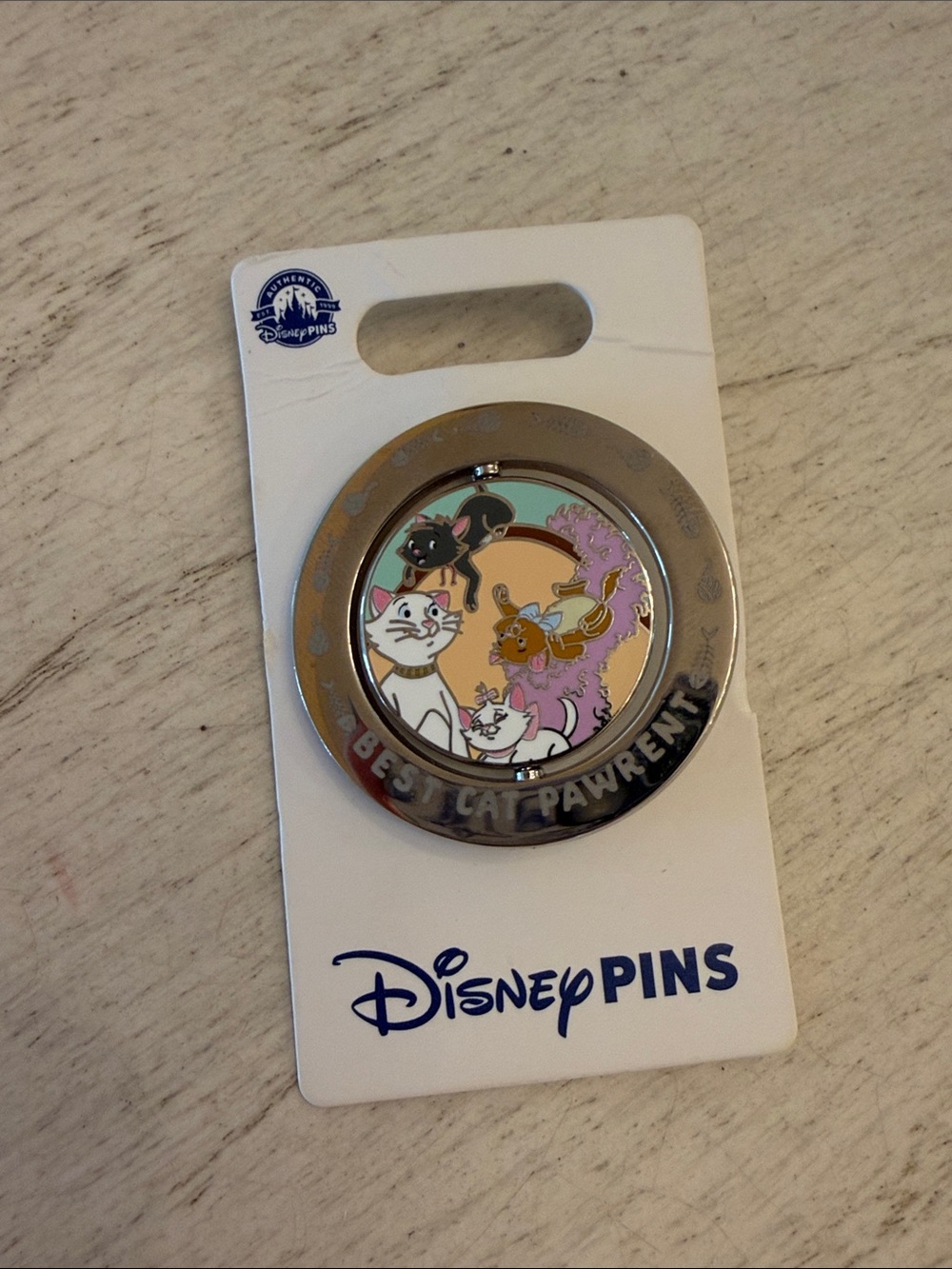 Disney Aristocats Cat Pawrent Enamel Pin – Pastel Pink, Mint & Peach